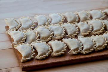 dumplings on the board