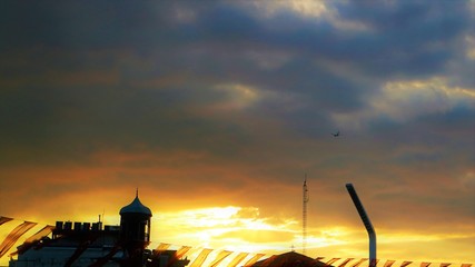 Fototapeta na wymiar plane in the sky of istanbul