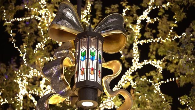 Los Angeles, NOV 19: Night view of the beautiful christmas lights of the Grove on NOV 19, 2018 at Los Angeles