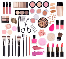 Makeup cosmetics such as eyeshadow, mascara, lipstick, eyeliner, nailpolish and makeup accessories...