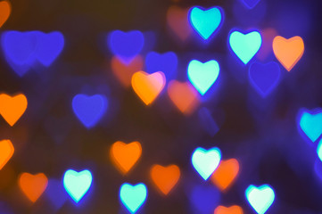 Abstract heart bokeh background 