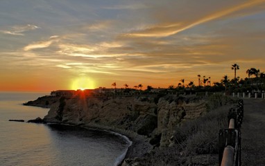 Sunset Over the Cliffs of the Palos Verdes Peninsula, Los Angeles County, California