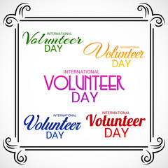 International Volunteer Day.