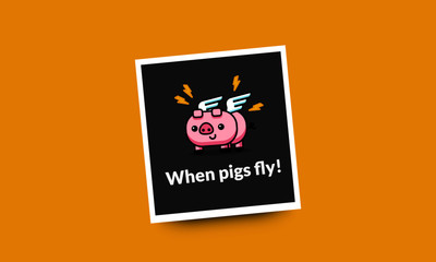 When Pigs Fly Poster Vector Illustration