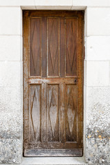 old wooden door in castle