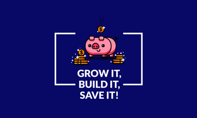 Grow it, build it, save it Motivational Money Quote Poster