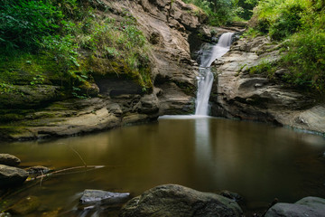 Beautiful "Kazandjol" waterfall near city of Vranje at summer day.