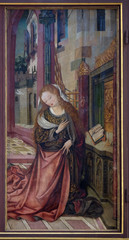 Virgin Mary, The Annunciation, main altar in Marienkapelle in Wurzburg, Bavaria, Germany