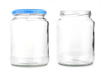 Round Shape Glass Canister isolated on white background