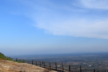 Fototapeta na wymiar Nandi Hills, Karnataka, India - January 13, 2018: Top view from Nandi hills.