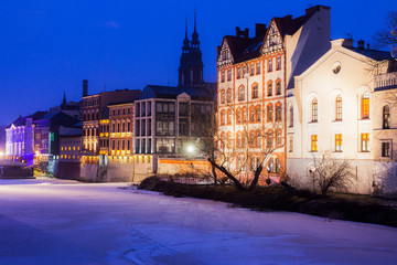 Fototapeta premium Old town of Opole across Oder River