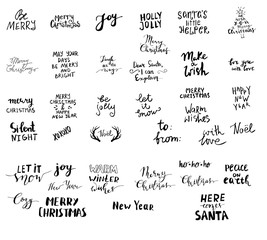 Set of Christmas lettering handwritten