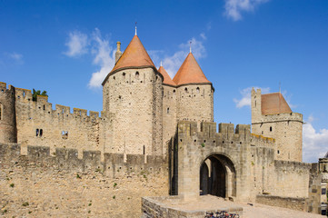 Fototapeta na wymiar Altstadt von in Carcassonne in Südfrankreich.