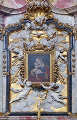 Virgin Mary with baby Jesus, Virgin Mary altar in the Basilica of St. Martin and Oswald in Weingarten, Germany