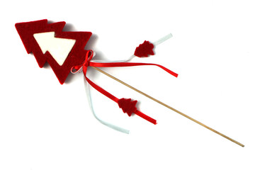 christmas tree shaped arrow on white background