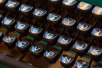 vintage keyboards in a flea market