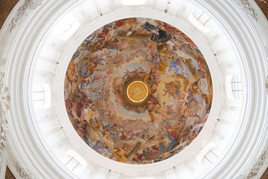 Ceiling Fresco By Cosmas Damian Asam In The Basilica Of St. Martin And Oswald In Weingarten, Germany