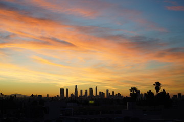 Fototapeta na wymiar Golden hour in the morning in Los Angeles