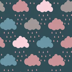 Gardinen cute cloud. vector pattern. card for kids. © Alona