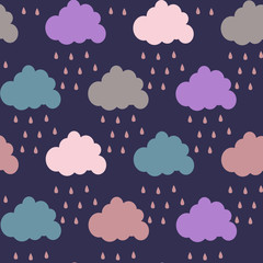 cute cloud. vector pattern. card for kids.