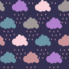 Fototapete Rund cute cloud. vector pattern. card for kids. © Alona