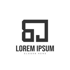 BJ Letter logo design. Initial letter logo template