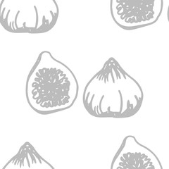 figs tropical fruit seamless pattern