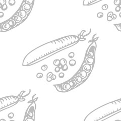 seamless pattern with vegetables green pea