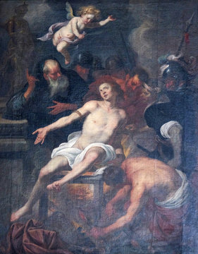 Martyrdom Of St. Lawrence, Basilica Of St. Martin And Oswald In Weingarten, Germany