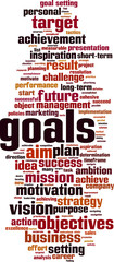 Obraz premium Goals word cloud