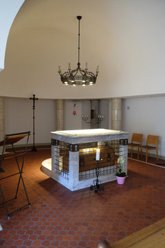 Sarcophagus of Blessed Ulrika Nisch, also known as Ulrika von Hegne in the crypt of the Convent of the Sisters of the Holy Cross in Hegne, Germany