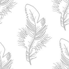 feather seamless pattern hand drawn sketch