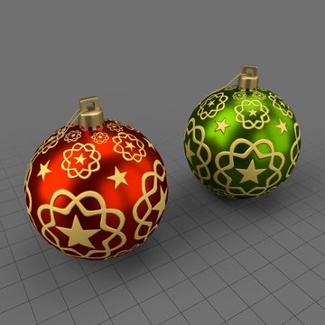 Star pattern Christmas ornament set