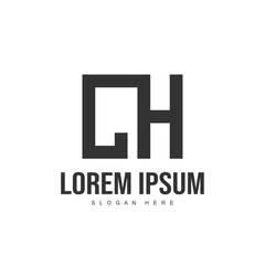 CH Letter logo design. Initial letter logo template