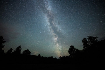 Fototapeta na wymiar Milky way on night starry sky