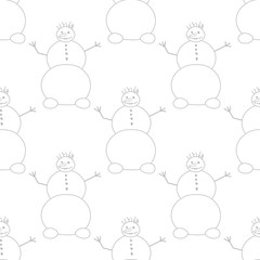 snowman seamless pattern