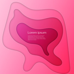 3D abstract background with paper cut shapes