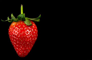 ripe red strawberry on white background
