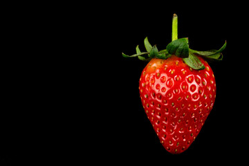 ripe red strawberry on white background
