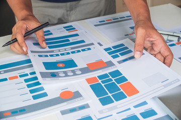 Website designer Creative planning application developer development draft sketch drawing template...