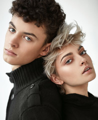 Beauty portrait of young sensual couple
