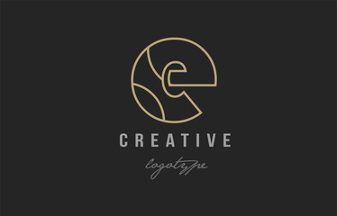 black and yellow gold alphabet letter e logo company icon design
