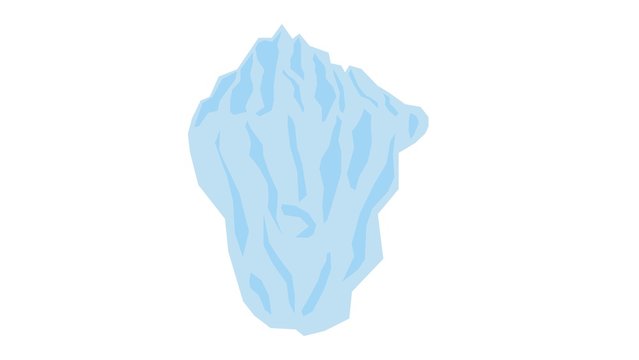 Iceberg - simple element on white background, keyable illustration in high resolution.