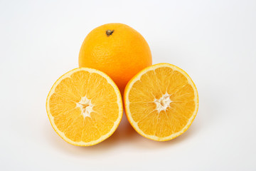 Obraz na płótnie Canvas Cut citrus fruit of orange on white background