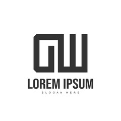 DW Letter logo design. Initial letter logo template