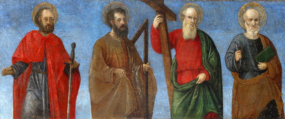 Girolamo da Santa Croce Apostel, Altarbild in der Kirche der Himmelfahrt der Jungfrau Maria in Vis, Kroatien © zatletic