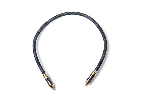 spdif digital audio coaxial cable Isolated on white background with shadow