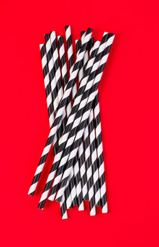 Background Of Striped Drink Straws