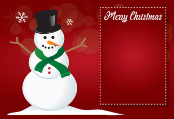Christmas invitation frame illustration vector snowman
