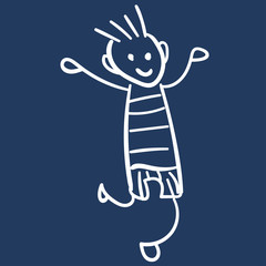 Boy in the style of childrens drawings